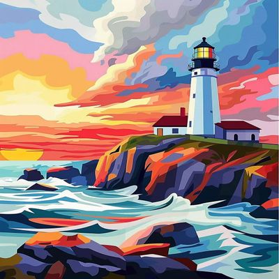 1000 Piece Artistic Jigsaw Puzzle Lighthouse-Best Brain Exercises for Adults Puzzles - Vibrant Colors, Cultural Art, Premium Quality - Modern Home Decor Funny Gifts