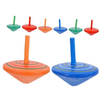 UPKOCH 8pcs Wooden Gyroscopes for Boys and Girls Concentration and Coordination Vintage Indoor and Wooden Toys