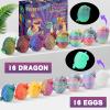 16PCS 3D Printed Dragon Eggs, Cool 3D Printer Mini Dragon Egg Set Articulated Crystal Fidget Toy for Boy Kids Teens Easter Basket Stuffers (16 Pcs) view 4