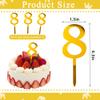 3 Pcs Numbers Cake Topper Mirror Acrylic Number 8 Cake Decor Gold Number Cake Decoration for Wedding Anniversary Birthday Party Supplies view 2