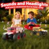 EversaleT 1/18 Remote Control Fire Truck Toy for Kids, 2.4GHz RC Monster Truck Toy with LED Lights & Sound, Rechargeable Electric Vehicle, Gift for Boys Girls view 3
