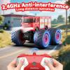 EversaleT 1/18 Remote Control Fire Truck Toy for Kids, 2.4GHz RC Monster Truck Toy with LED Lights & Sound, Rechargeable Electric Vehicle, Gift for Boys Girls view 4