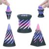 3 Packs Impossible Spiral Cone Fidget Toys,3D Printed Pyramid Passthrough Sculpture,Mini Sensory Toy for Stress Relief Anxiety,Stocking Stuffers for Adults & Kids Gifts (Purple Pink) view 1