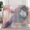 Fleece Baby Blanket for Girls Boys Pink Throw 50"x60" Marble Gold Line, Fluffy Fuzzy Flannel Soft Warm Plush Cozy Bed Blanket for Home Decor, Toddlers Infant view 1