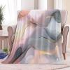 Fleece Baby Blanket for Girls Boys Pink Throw 50"x60" Marble Gold Line, Fluffy Fuzzy Flannel Soft Warm Plush Cozy Bed Blanket for Home Decor, Toddlers Infant view 2