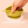 Imagination Junction Silicone Feeding Set, Suction Cup Bowl, Silicone Spoon and Fork, Cutlery Feeding Supplies, 4 Piece Set/yellow (Yellow) view 3
