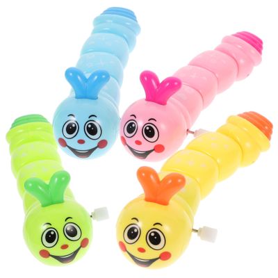 Toddmomy 4pcs Caterpillar Wind up Small Wind up Caterpillar Attention Insect Plush Cartoon Caterpillar Wind up Soft Fun Windup Abs Random Color