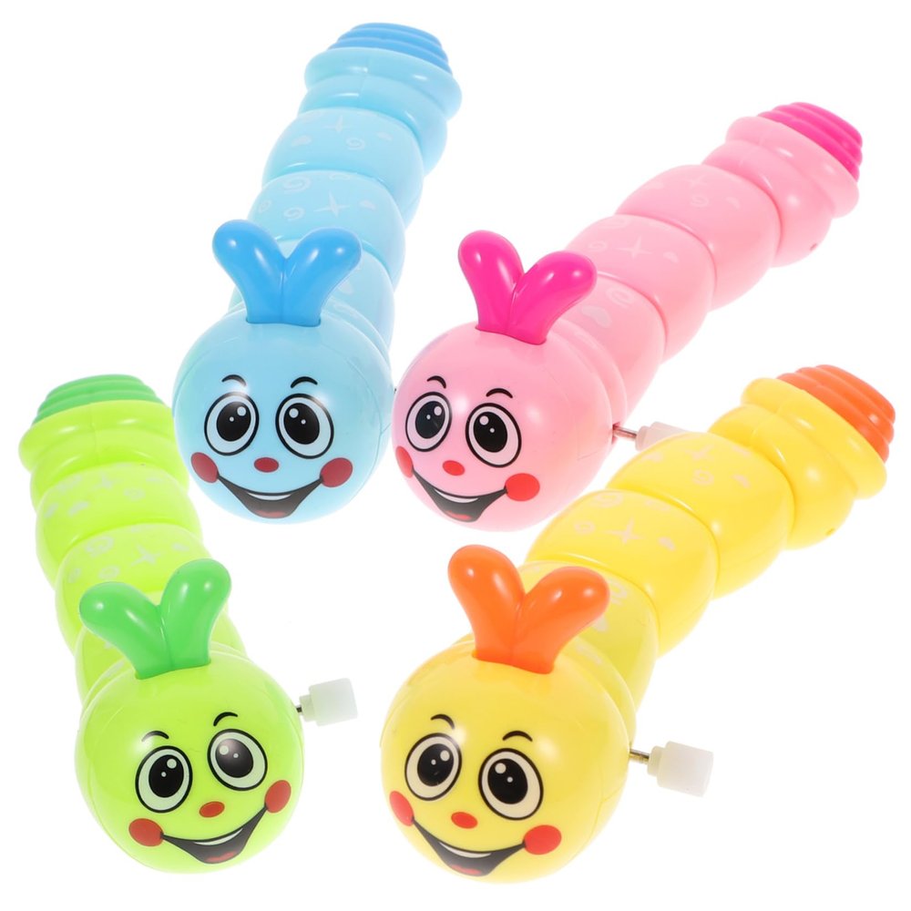 Toddmomy 4pcs Caterpillar Wind up Small Wind up Caterpillar Attention Insect Plush Cartoon Caterpillar Wind up Soft Fun Windup Abs Random Color