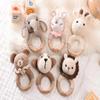 Personalized Baby Crochet Rattle with Name,Custom animal rattle toy,Handmade Crochet Stuffed Animal & Wooden Teething Ring,Wooden Baby Rattle,Custom Newborn Gift for Baby Shower,Birthday Gift view 2