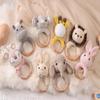 Personalized Baby Crochet Rattle with Name,Custom animal rattle toy,Handmade Crochet Stuffed Animal & Wooden Teething Ring,Wooden Baby Rattle,Custom Newborn Gift for Baby Shower,Birthday Gift view 3
