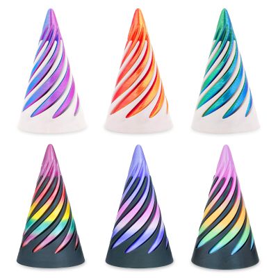 3 Packs Impossible Spiral Cone Fidget Toys,3D Printed Pyramid Passthrough Sculpture,Mini Sensory Toy for Stress Relief Anxiety,Stocking Stuffers for Adults & Kids Gifts (Multicolor 6pcs)