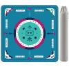 2F22E Mahjong Table Mat for American Mahjong, Neoprene Non-Slip Noise Reduction Mat with Printed Rules, 32.4 x 32.4 Inch Blue Table Cover for Poker, Cards & Board Games view 1