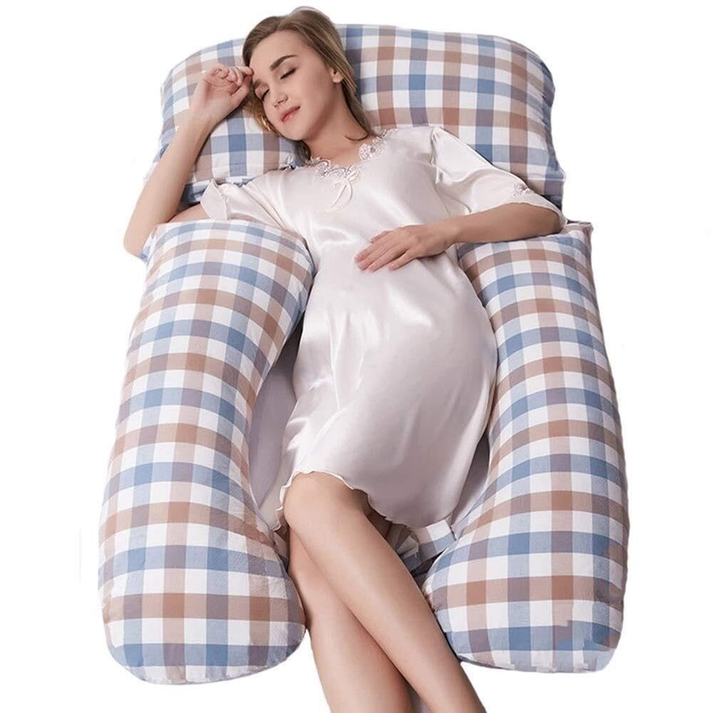 Full-Length Pregnancy Pillow with Removable Washable Cover  Maternity Comfort Support for Sleeping, Back, HIPS, Belly Neck Relief