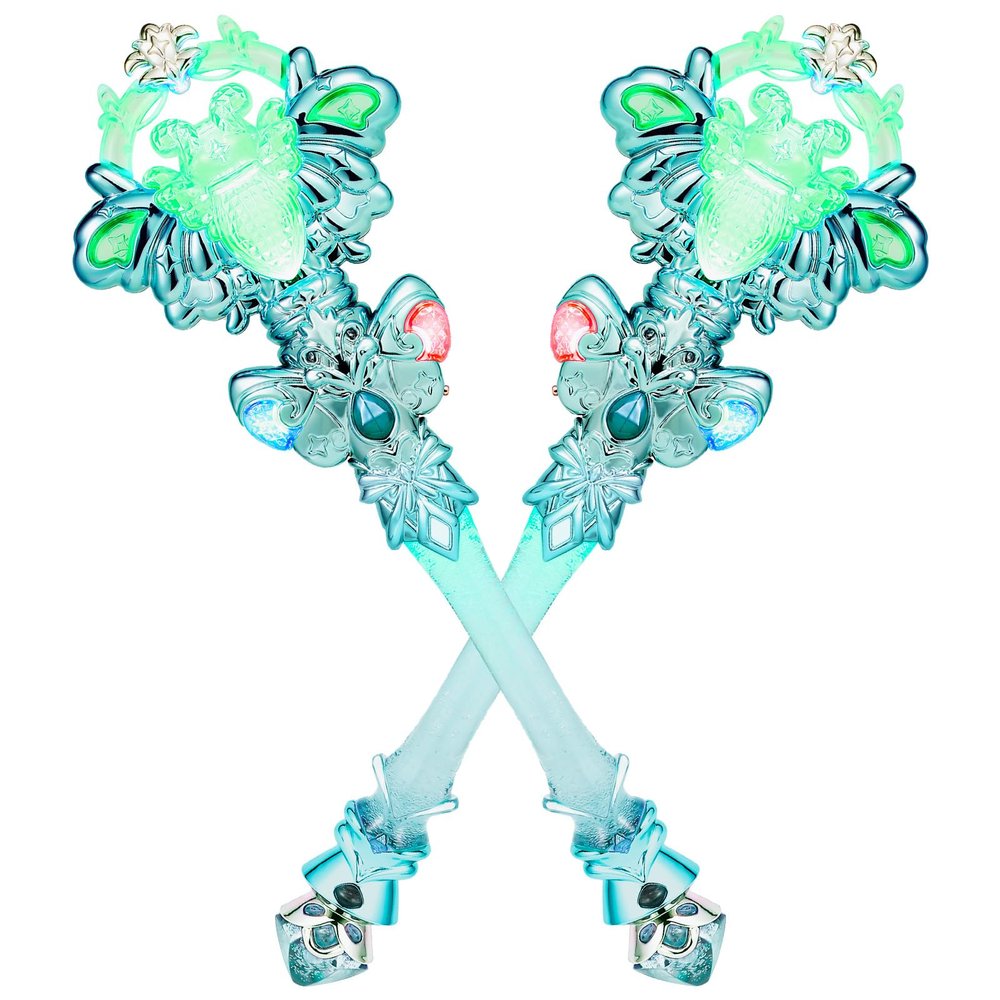 KingGlee Light Up Princess Magic Wand with Music Rechargeable Fairy Toy Butterfly Wands for Kids Girls Party Favors, 2PCS, Green