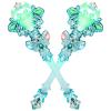 KingGlee Light Up Princess Magic Wand with Music Rechargeable Fairy Toy Butterfly Wands for Kids Girls Party Favors, 2PCS, Green view 1