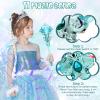 KingGlee Light Up Princess Magic Wand with Music Rechargeable Fairy Toy Butterfly Wands for Kids Girls Party Favors, 2PCS, Green view 2