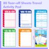 Road Trip Game Pad, 80 Tear-Off Sheets 5 Classic Games in 1 Pad, Dots & Boxes, Tic-tac-Toe, Categories, Plane Travel, Car Trip Activity, Pen Pencil & Paper Game for Kids, Adults (4 x 6) view 2