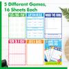 Road Trip Game Pad, 80 Tear-Off Sheets 5 Classic Games in 1 Pad, Dots & Boxes, Tic-tac-Toe, Categories, Plane Travel, Car Trip Activity, Pen Pencil & Paper Game for Kids, Adults (4 x 6) view 3