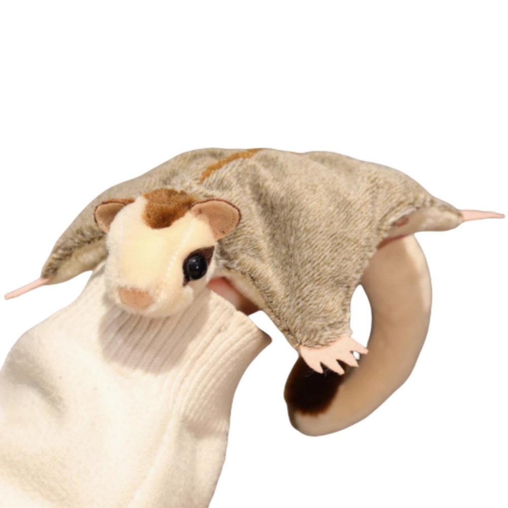 13.7'' Realistic Sugar Glider Stuffed Animal - Flying Squirrel Plush, Sugar Glider Pillow and Collectors, Home Decor