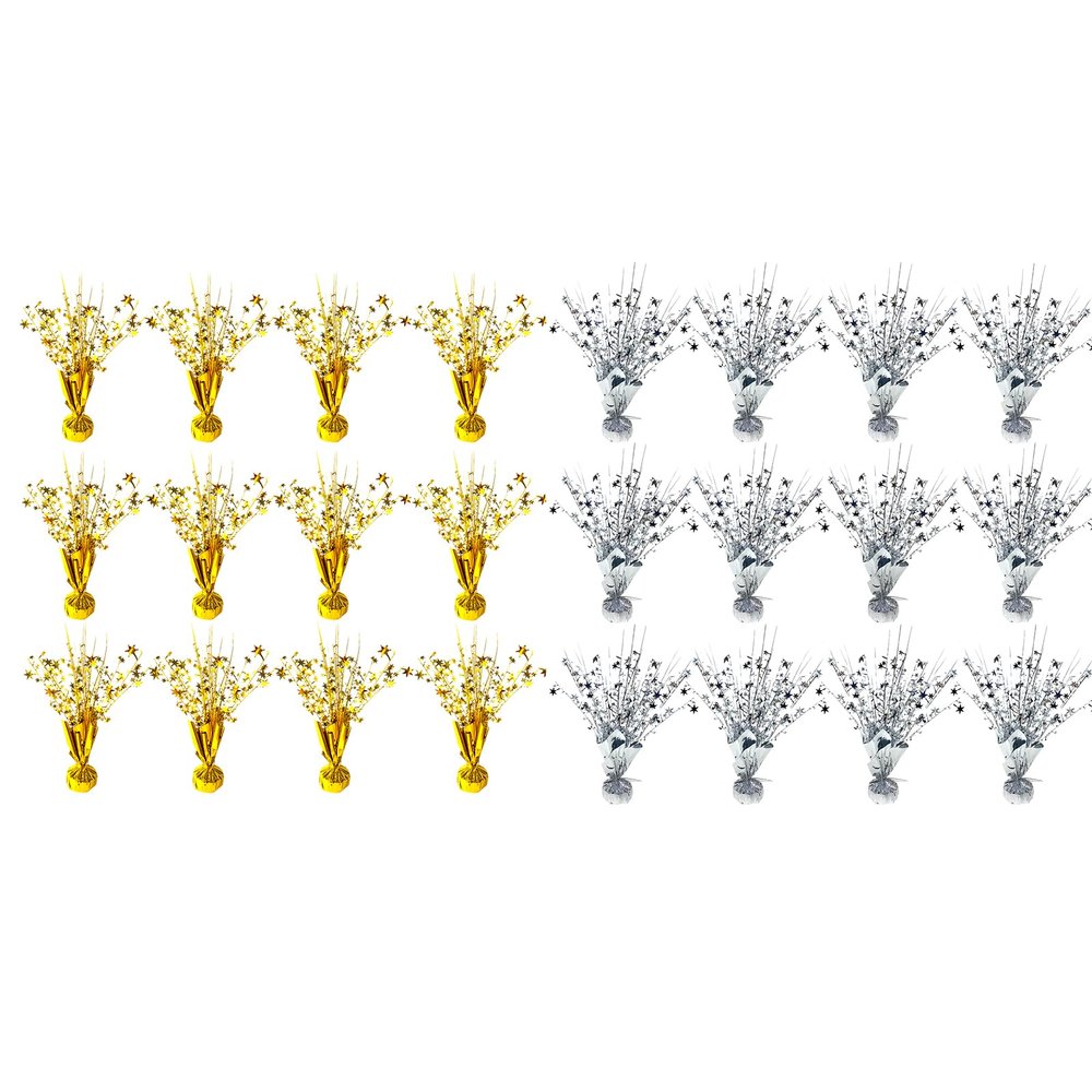 12 Pack Metallic Foil Spray Centerpiece Star Table Decoration Burst Table Centerpieces for Birthday Wedding Anniversary Graduation Holiday Party Supplies Decor