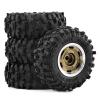 1.0" Beadlock RC Wheels and Tires for 1/18 TRX4M,1/24 Axail scx24 RC Crawler,1.0 Beadlock Tires w/Alloy Aluminium Wheels 1.0 rc Beadlock Rims,4PCS (Bronze) x view 1