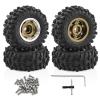 1.0" Beadlock RC Wheels and Tires for 1/18 TRX4M,1/24 Axail scx24 RC Crawler,1.0 Beadlock Tires w/Alloy Aluminium Wheels 1.0 rc Beadlock Rims,4PCS (Bronze) x view 2