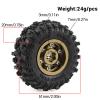 1.0" Beadlock RC Wheels and Tires for 1/18 TRX4M,1/24 Axail scx24 RC Crawler,1.0 Beadlock Tires w/Alloy Aluminium Wheels 1.0 rc Beadlock Rims,4PCS (Bronze) x view 3