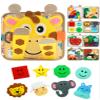BizyKoady Busy Book for Toddlers 1-3, Montessori Toys for 1 Year Old, Kids Travel Toys, Educational Activity Book, Birthday Gifts for Boys & Girls, Washable Felt Busy Board, Giraffe view 1