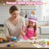 LovesTown Kids Cooking and Baking Sets, 32PCS Pretend Play Toys for Toddler Dress Up Clothes Birthday for Girls view 2