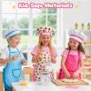 LovesTown Kids Cooking and Baking Sets, 32PCS Pretend Play Toys for Toddler Dress Up Clothes Birthday for Girls view 3