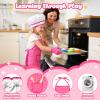 LovesTown Kids Cooking and Baking Sets, 32PCS Pretend Play Toys for Toddler Dress Up Clothes Birthday for Girls view 4