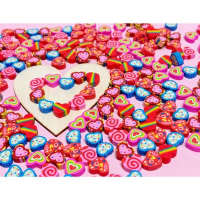 400PCS Mini Cute Heart Erasers for Kids Bulk,Fun Erasers for Classroom Back to School Party Gift (Heart, Mini)