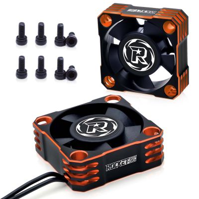 2Pack RC Motor Cooling Fan 30mm ESC Cooling Fan Rc Model Heatsink Fan for 1/8 1/10 1/12 Scale RC Car 540 550 Blushless Motor (Orange)