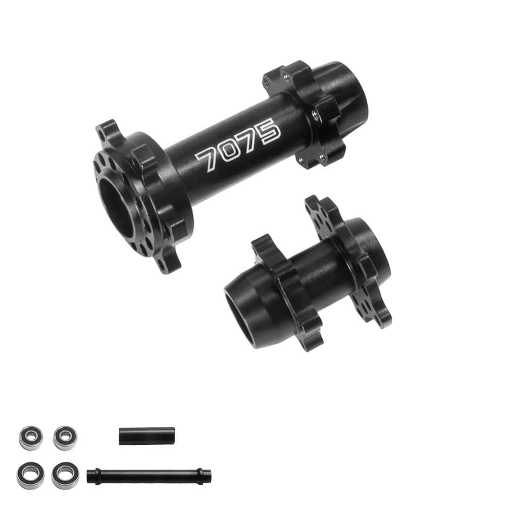 Aluminum Alloy Front and Rear Wheel Axle RC Upgrade Parts for LOSI 1/4 Promoto-MX RC Motorcycle (Black)