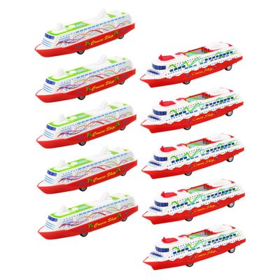 BESPORTBLE 10Pcs Gliding Steamship Pull Back Models for Imaginative Play Safe and Promotes Creativity and Social Skills Random Patterns