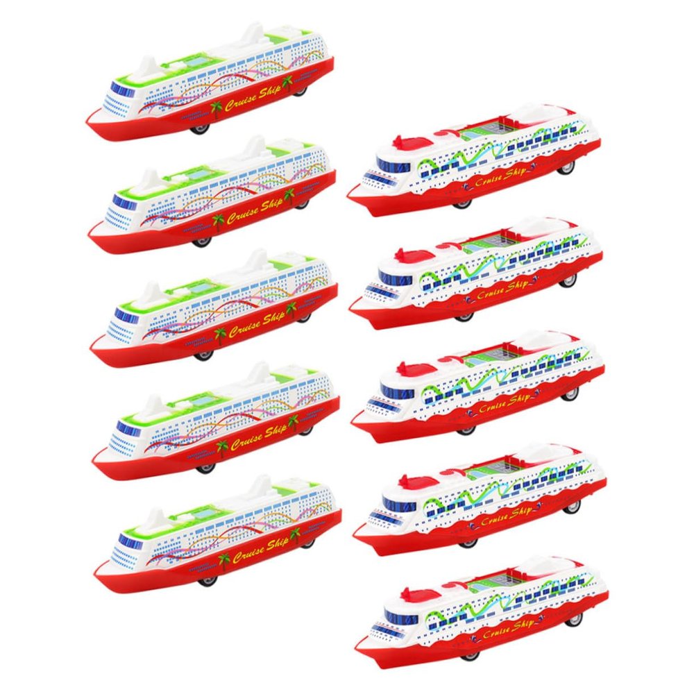 BESPORTBLE 10Pcs Gliding Steamship Pull Back Models for Imaginative Play Safe and Promotes Creativity and Social Skills Random Patterns