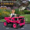 12V Ride On Dump Truck for Kids Electric Ride On Car Toy Toddlers 4 Wheeler Construction Vehicles with Remote Control, Dump Bed, Shovel, LED Lights, Music, for Kids 3-8, Rose Red view 3