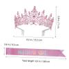 Beaupretty 1 Set Birthday Crown and Sash for Rhinestone Happy Birthday Tiara and Decorations for Parties Dances and Special Occasions Daughters and Friends view 2