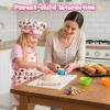 LovesTown Kids Cooking and Baking Sets, 32PCS Kids Chef Hat and Apron Pretend Play Toys for Toddler Gifts for Boys Girls view 2