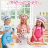 LovesTown Kids Cooking and Baking Sets, 32PCS Kids Chef Hat and Apron Pretend Play Toys for Toddler Gifts for Boys Girls view 3