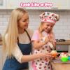 LovesTown Kids Cooking and Baking Sets, 32PCS Kids Chef Hat and Apron Pretend Play Toys for Toddler Gifts for Boys Girls view 4