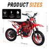 Dirt Bike Kids Mini Motorcycle, Gas Power Motocross 49cc 4-Stroke Youth Trail Bike, Off Road Beach Motorcycle, Childrens Pocket Motorbike with Disc Brakes, 100kg Capacity Red view 2