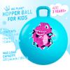 U&C Planet Hopper Ball 18 Inches Bouncy Ball with Handle for Kids Age 3-6 - Blue Dinosaur view 2