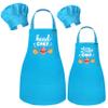 R HORSE Adult Kid Apron and Chef Hat Set - Mommy and Me Adjustable Kitchen Apron Hat Blue Parent and Child Cooking Baking Painting and Training Kits Dress up Role Play Chef Toy Kid Funny Cooking Gifts view 1