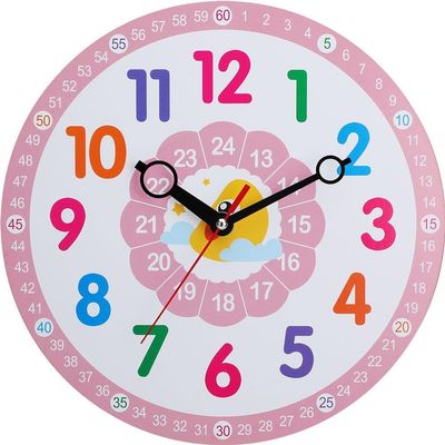 pp supm Learning Clock for Kids, Kids Wall Clocks for Bedrooms, Educational Wall Clock, Silent Clock for Kids Teaching Time, Kids Learn to Tell Time Easily