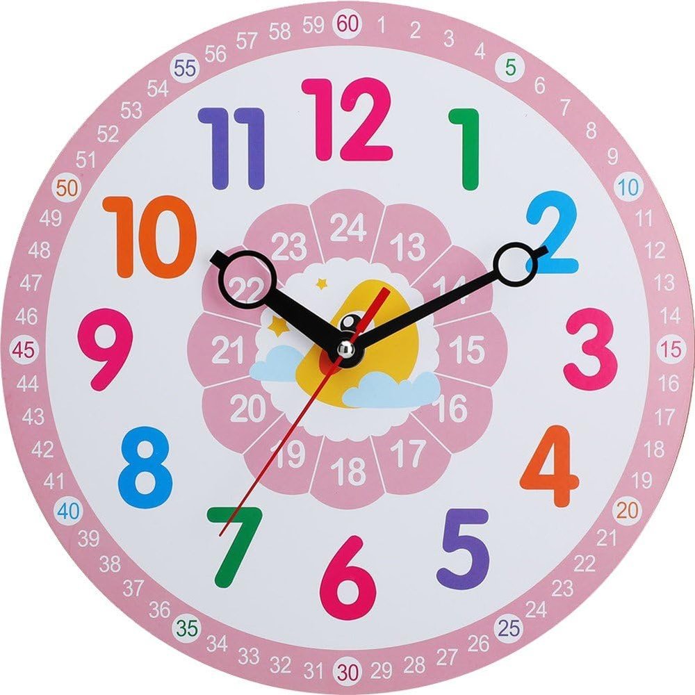 pp supm Learning Clock for Kids, Kids Wall Clocks for Bedrooms, Educational Wall Clock, Silent Clock for Kids Teaching Time, Kids Learn to Tell Time Easily
