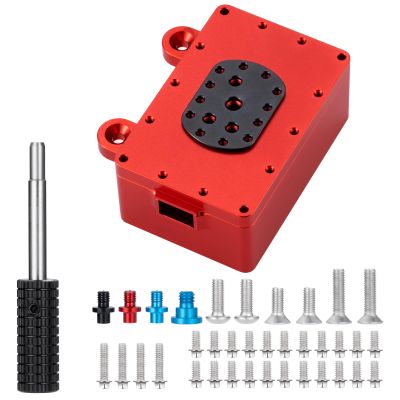 JGGZONE CNC Aluminum Alloy 1:10 Scale RC Cell Receiver Box/Electric Box/Fuel Tank for 1/10 RC Crawler Rigs SCX10 PRO Capra RR10 VS4-10 Phoenix TRX4 TF2 CC01 upgrades (Red)