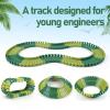 GIAT 96 Pcs Dinosaur Car Track Expansion Kit  Birthday Gift for Boys & Kids Ages 3 4 5 6 7, Compatible with Most Dino Flexible Tracks, Add-On Accessory Toy for Building Dinosaur Raceway view 2