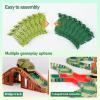 GIAT 96 Pcs Dinosaur Car Track Expansion Kit  Birthday Gift for Boys & Kids Ages 3 4 5 6 7, Compatible with Most Dino Flexible Tracks, Add-On Accessory Toy for Building Dinosaur Raceway view 4