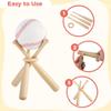 4 Mini Wooden Bat Stands for Baseball, 12 Mini Bats and 4 Rings for Displaying Game Balls and Collectibles view 4